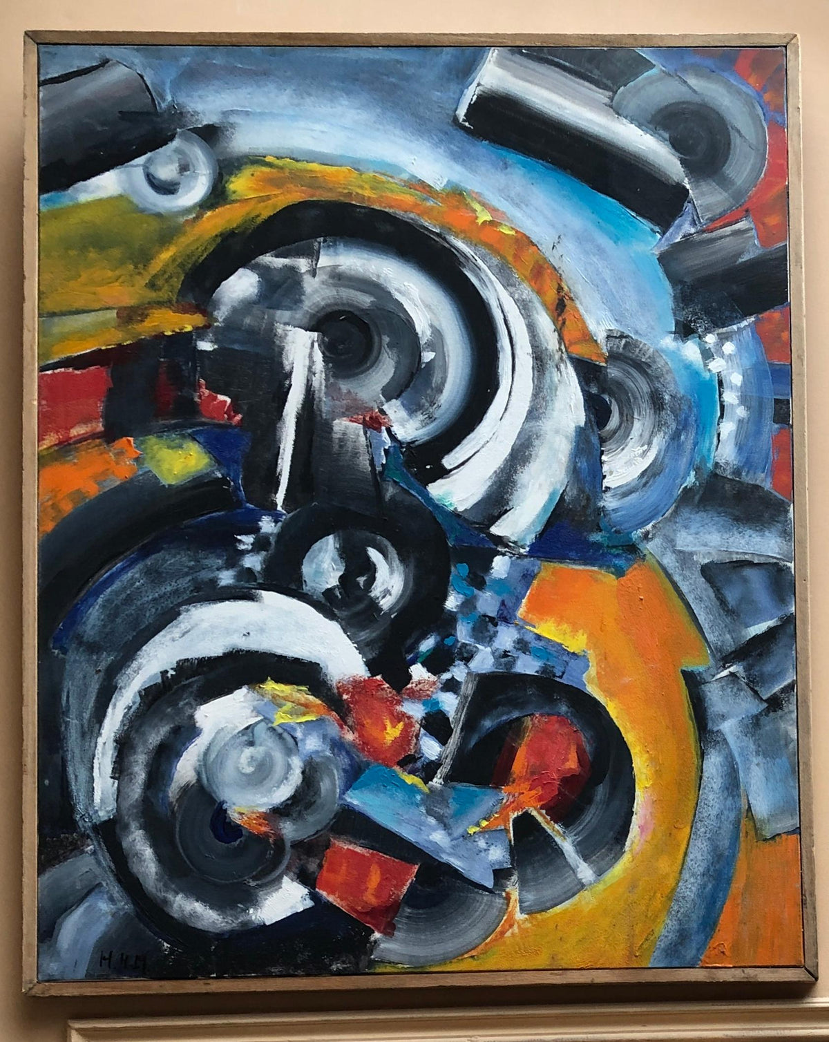 Sonia Delaunay Style Cubist Art Composition Painting by Heidi Melano — detail 12