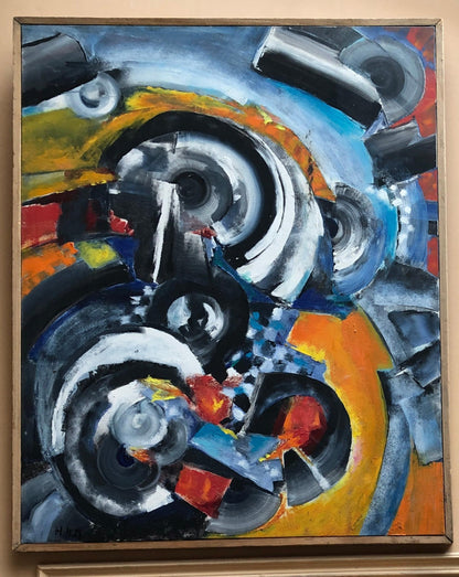 Sonia Delaunay Style Cubist Art Composition Painting by Heidi Melano — detail 12