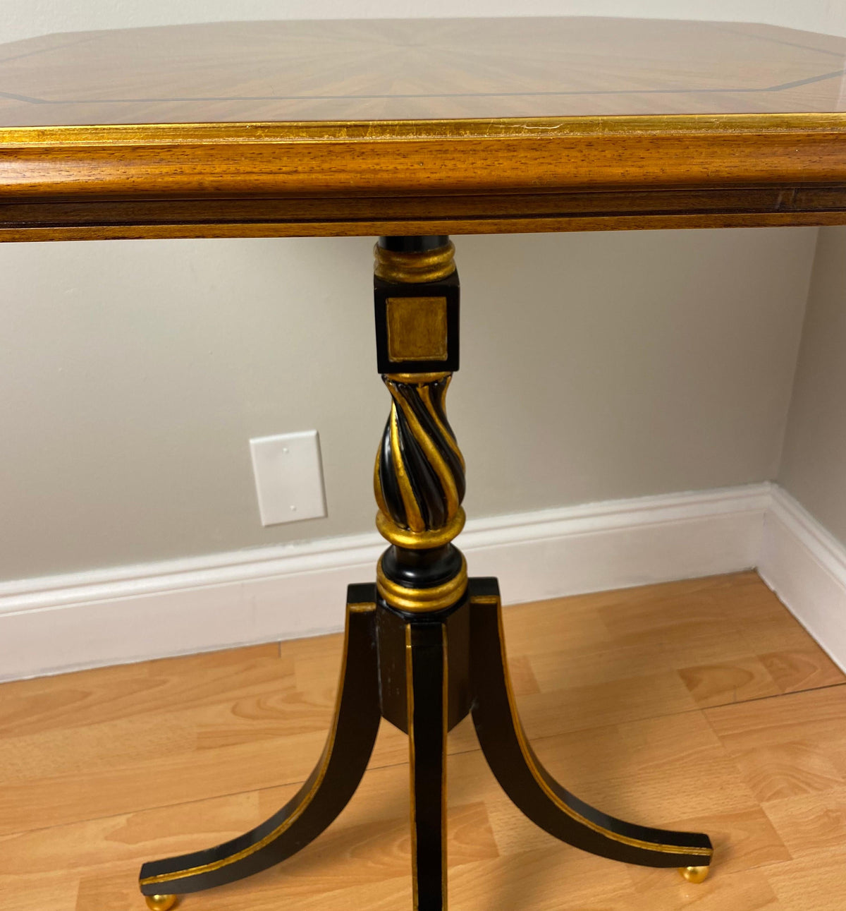 Satinwood and Mahogany End or Side Table by Hilda Flack — detail 2