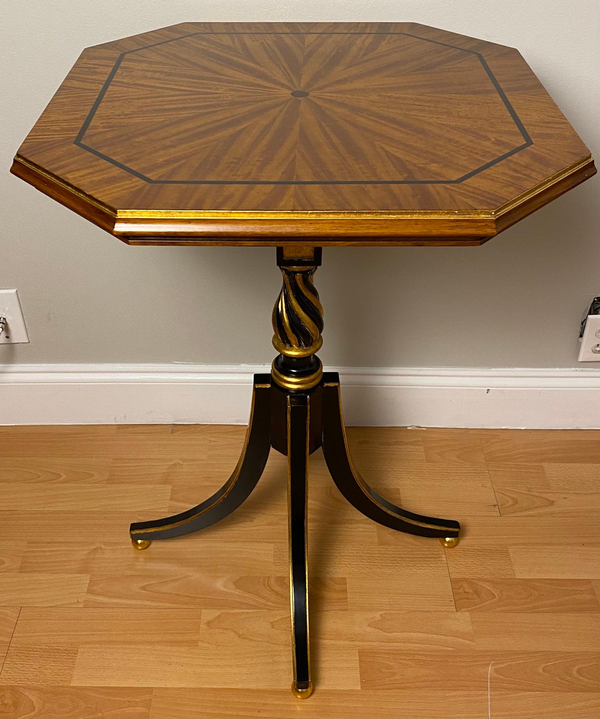 Satinwood and Mahogany End or Side Table by Hilda Flack — detail 3