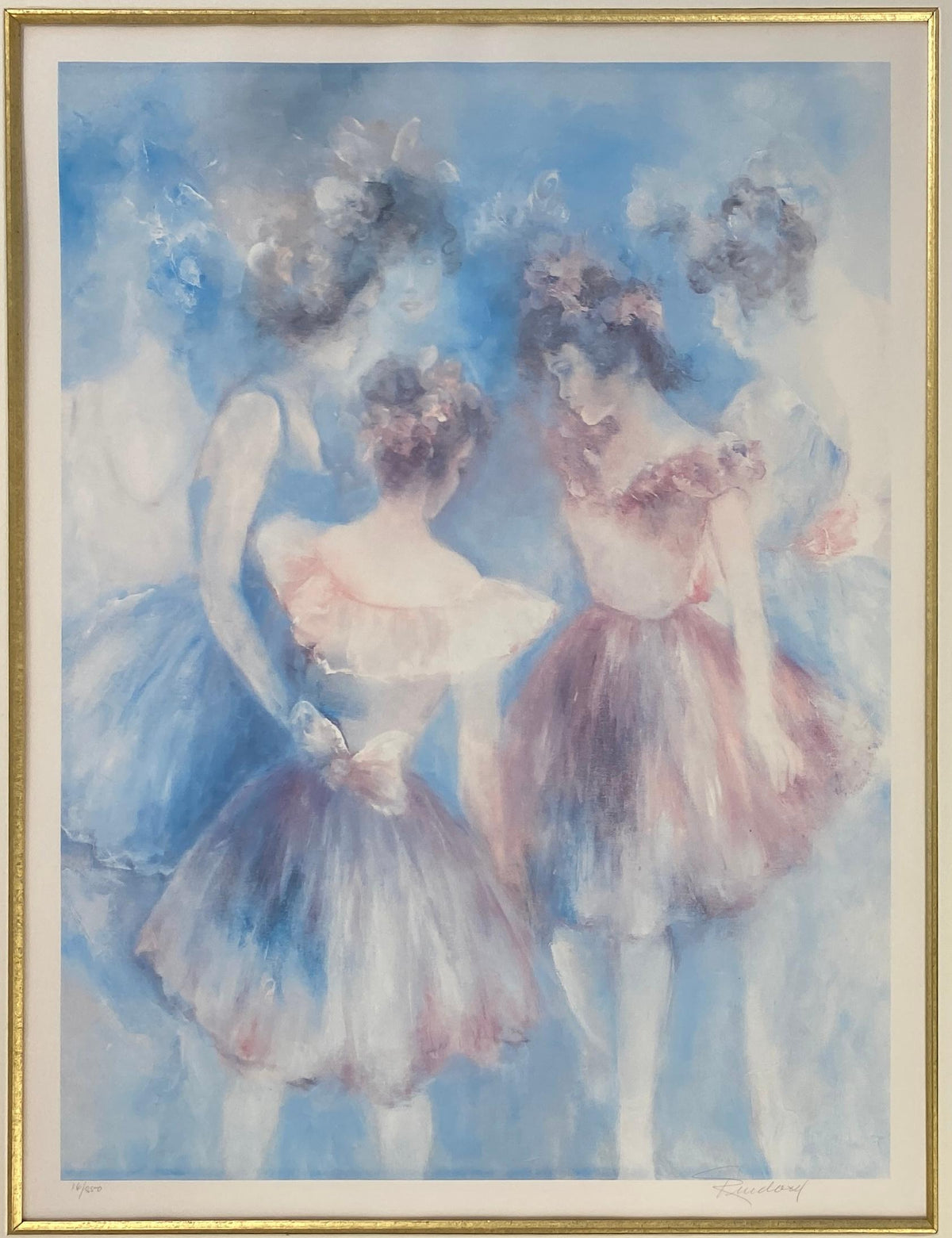 Hilda Rindom Offset Color Lithograph Featuring Ballet Dancers, Certified — detail 2
