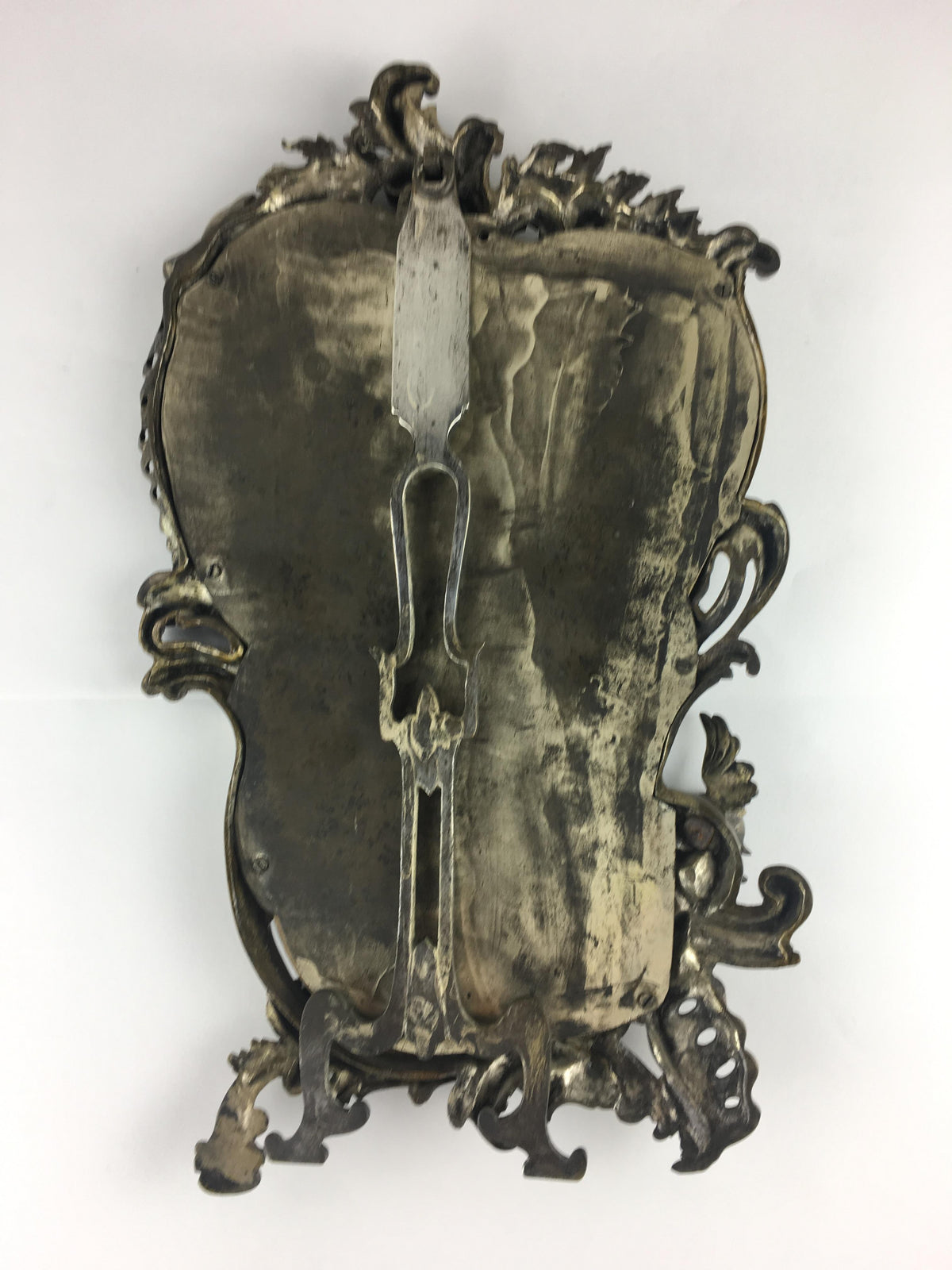 19th Century Napoleon III Style French Silver Plated Bronze Table Mirror — detail 6