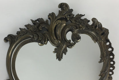 19th Century Napoleon III Style French Silver Plated Bronze Table Mirror — detail 2