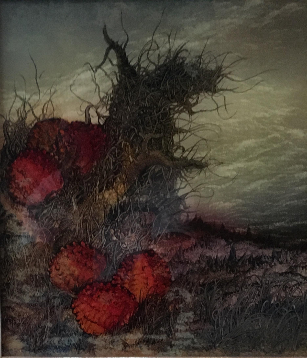 Dali Manner Surrealist Painting on Reverse Glass by Ico Kovacic — detail 3