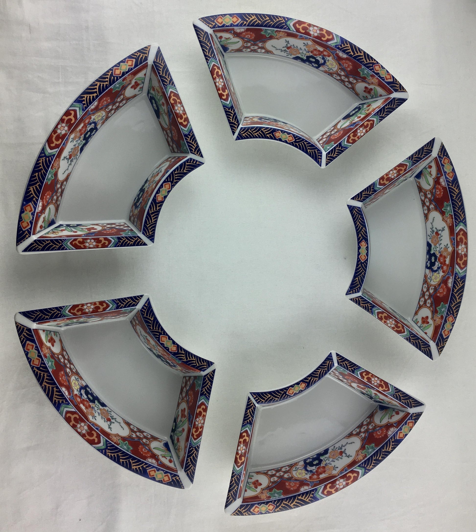 Imari Octagonal Shaped Serving Dish Comprised of 5 Bowls — detail 2