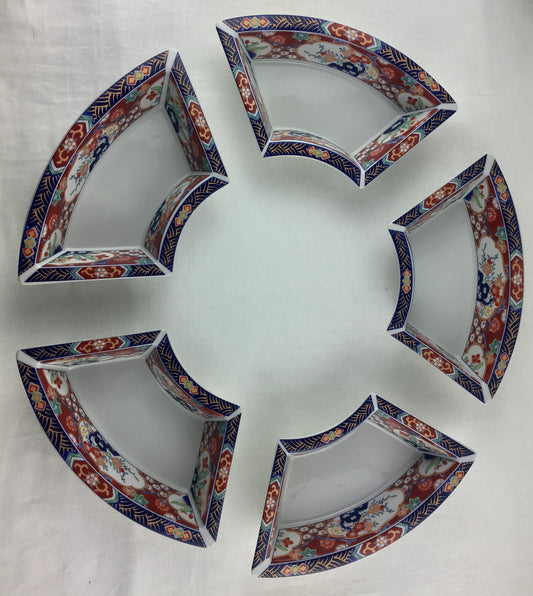 Imari Octagonal Shaped Serving Dish Comprised of 5 Bowls — detail 2