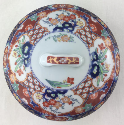 Japanese Hand-Painted Porcelain Lidded Serving Dish, Trinket or Jewelry Box — detail 7