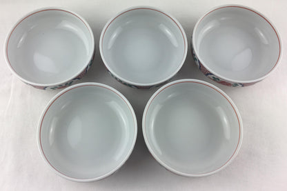 Collection of Five Japanese Imari Porcelain Bowls, Hand Painted — detail 5