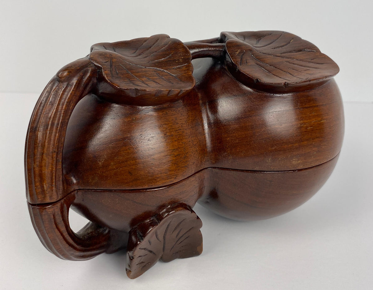 Japanese Art Deco Style Trinket Box or Hand-Carved Rosewood Jewelry Box — detail 2