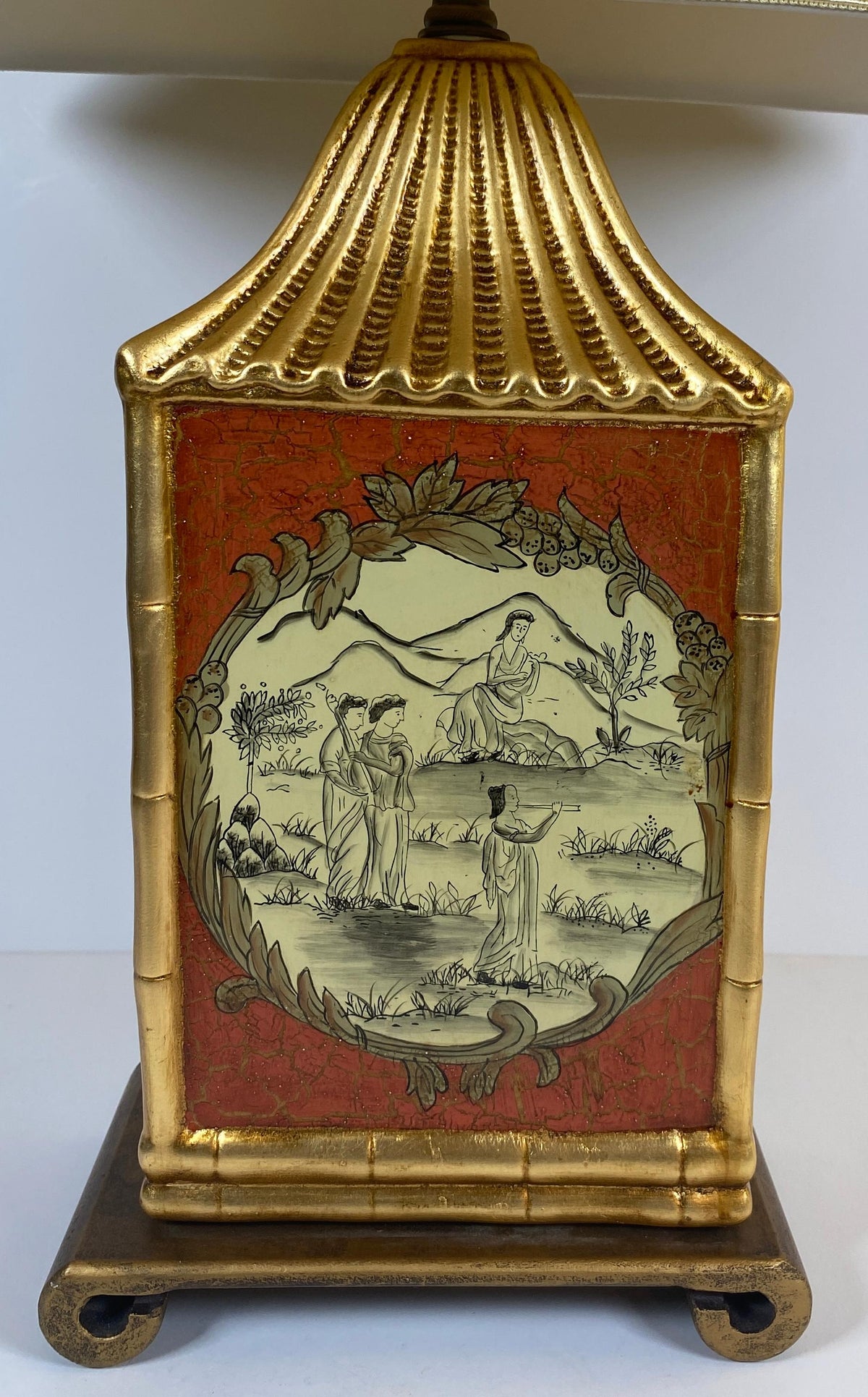 Japanese Cloisonne Lamp Mounted on Brass Base — detail 4
