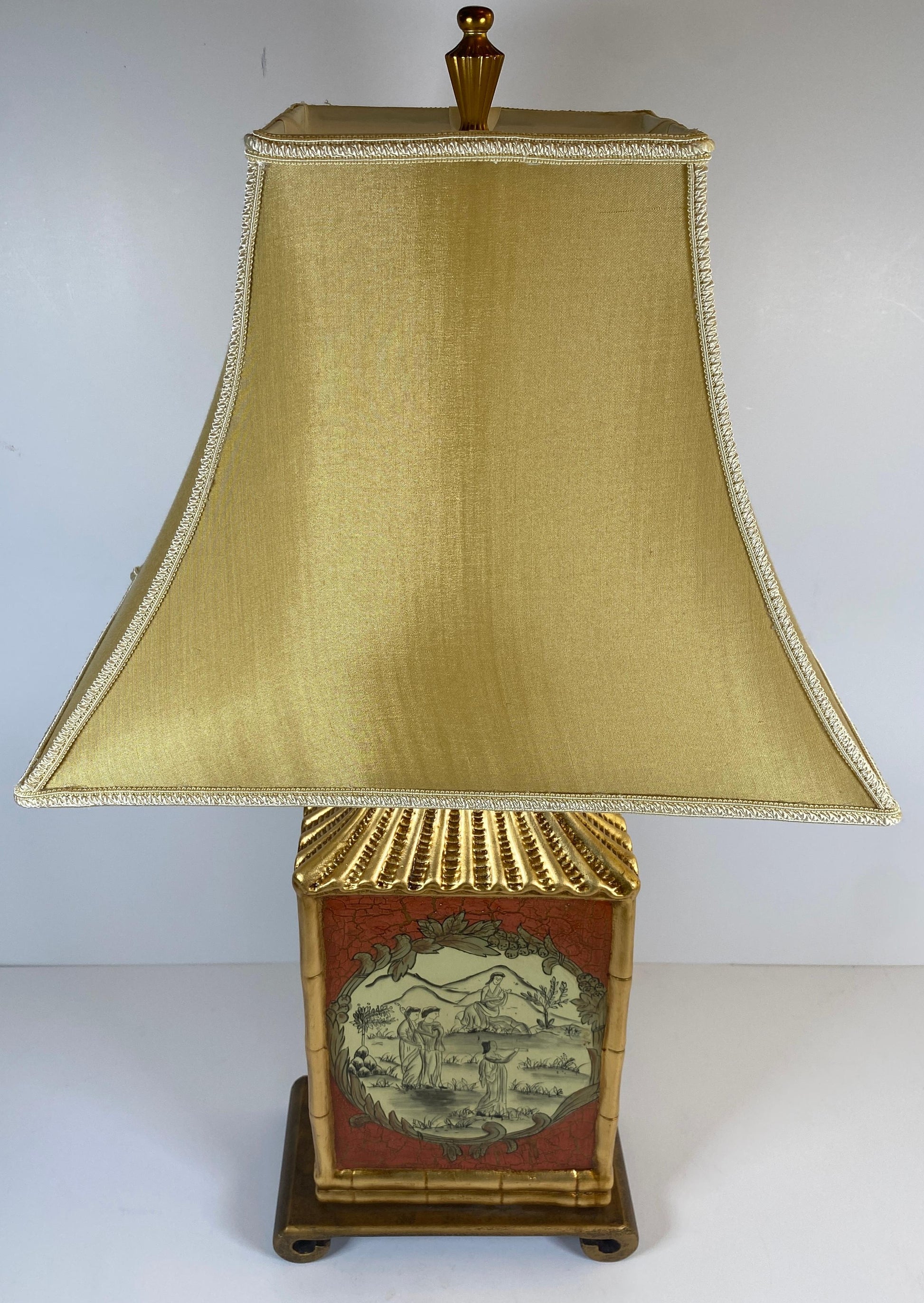 Japanese Cloisonne Lamp Mounted on Brass Base — detail 3