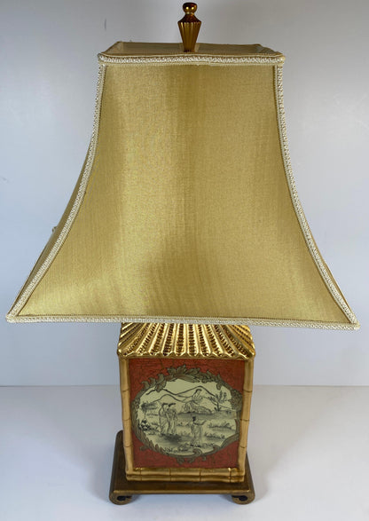Japanese Cloisonne Lamp Mounted on Brass Base — detail 3