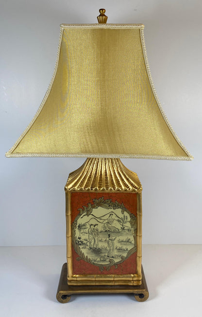 Japanese Cloisonne Lamp Mounted on Brass Base