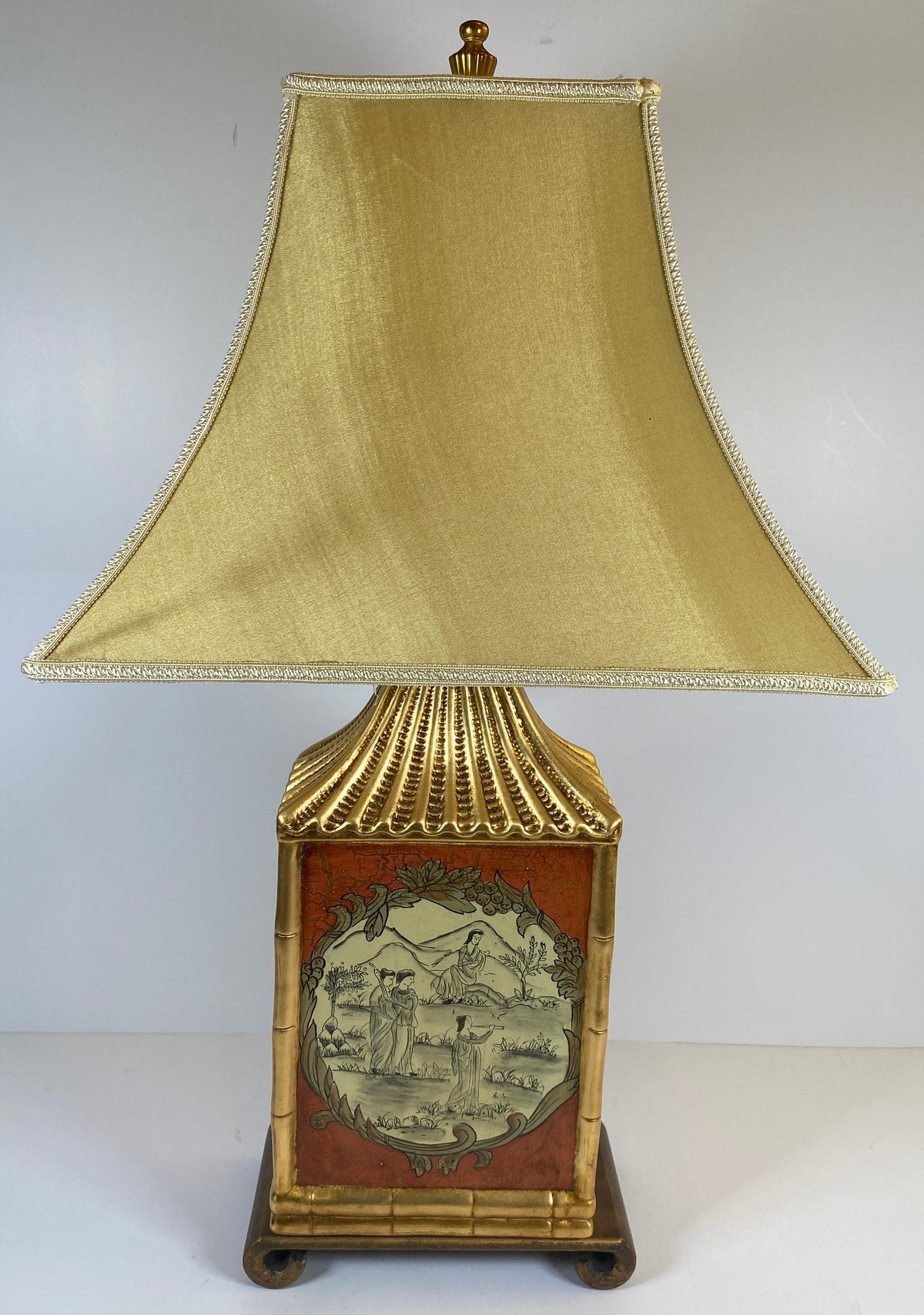 Japanese Cloisonne Lamp Mounted on Brass Base — detail 9