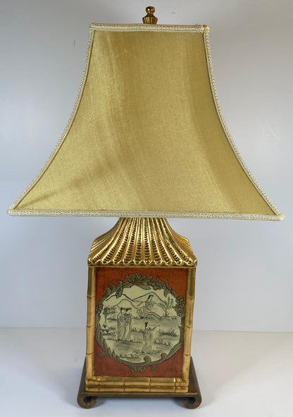 Japanese Cloisonne Lamp Mounted on Brass Base — detail 9