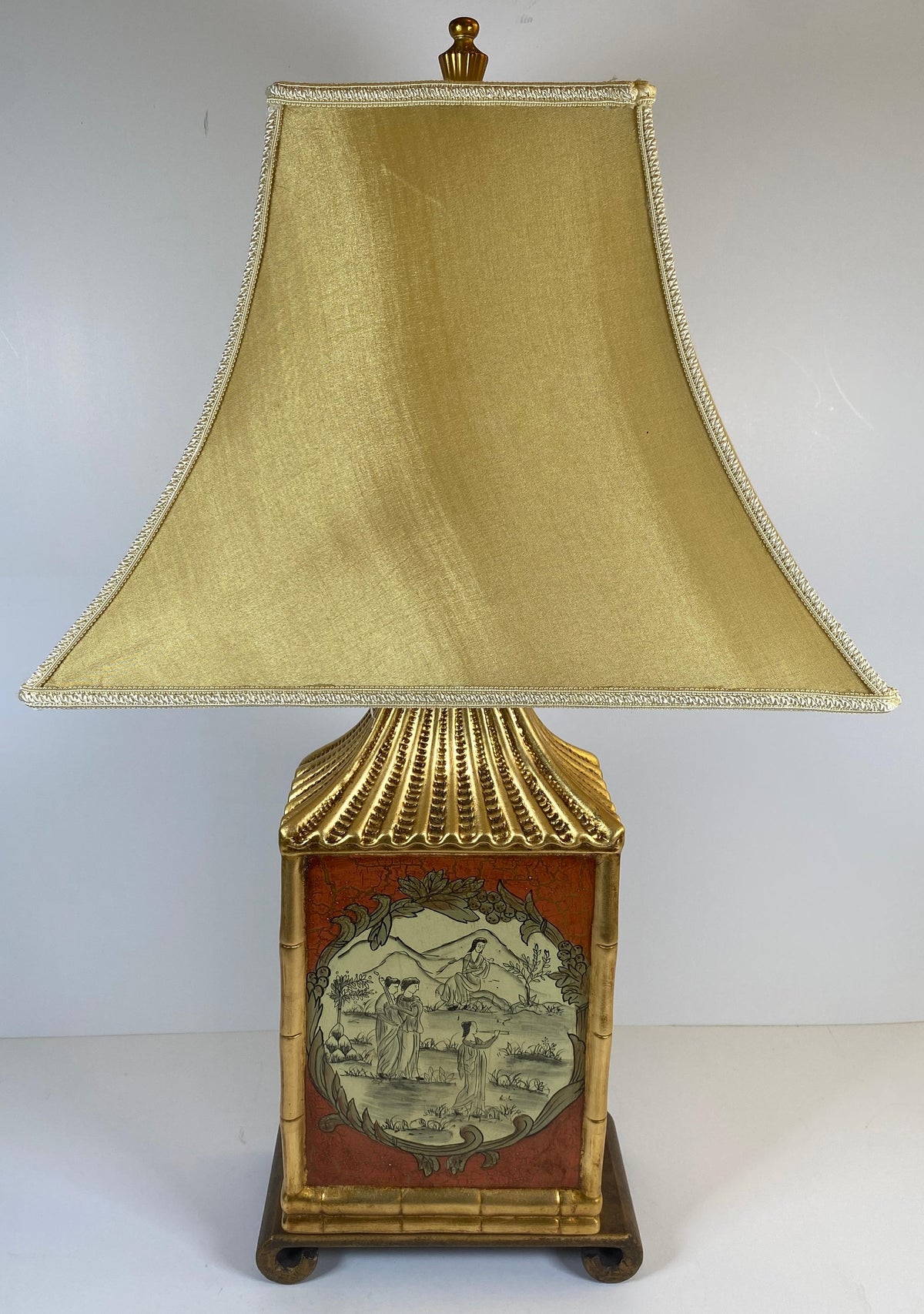 Japanese Cloisonne Lamp Mounted on Brass Base — detail 7