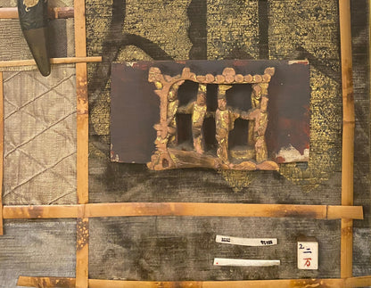 Large Contemporary Japanese Style Mixed Media Collage Wall Art — detail 5