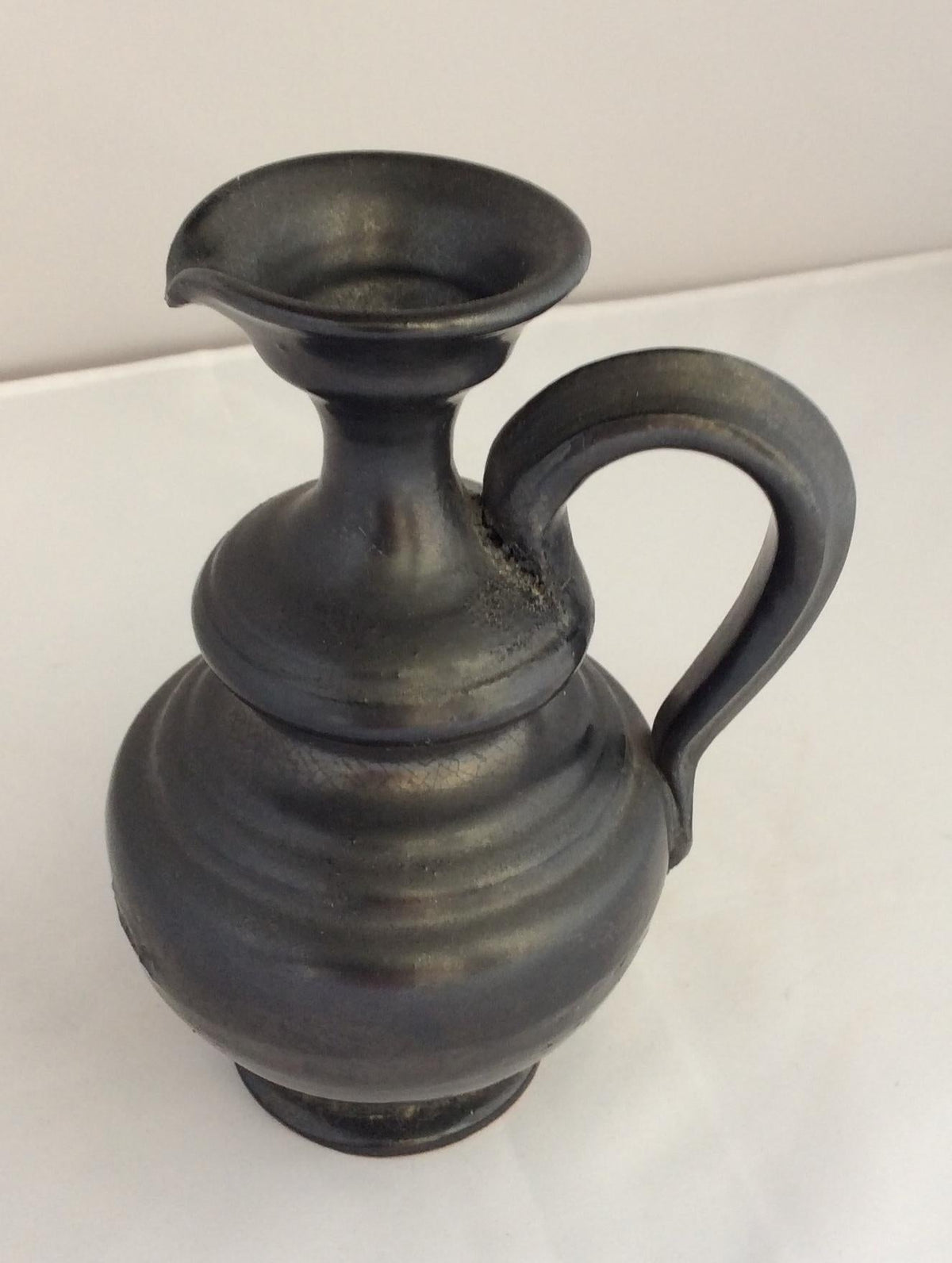 Jean Marais, Midcentury Black Matte Vase from Vallauris Studio — detail 4