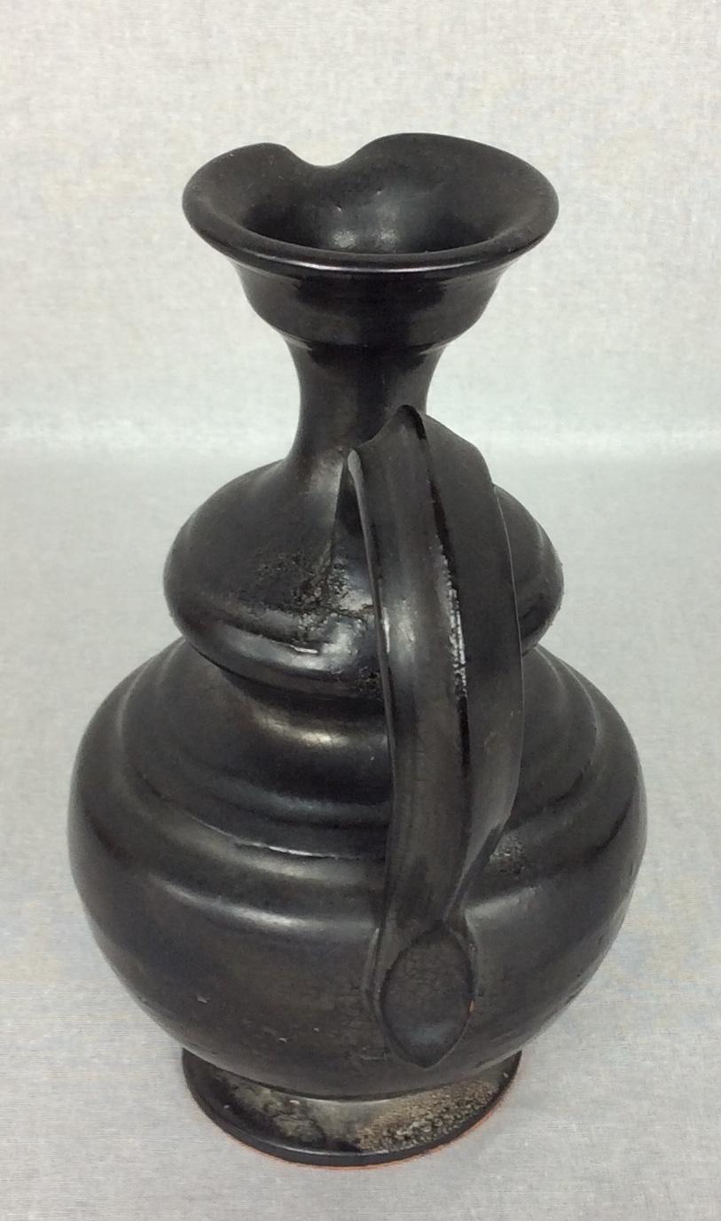 Jean Marais, Midcentury Black Matte Vase from Vallauris Studio — detail 6