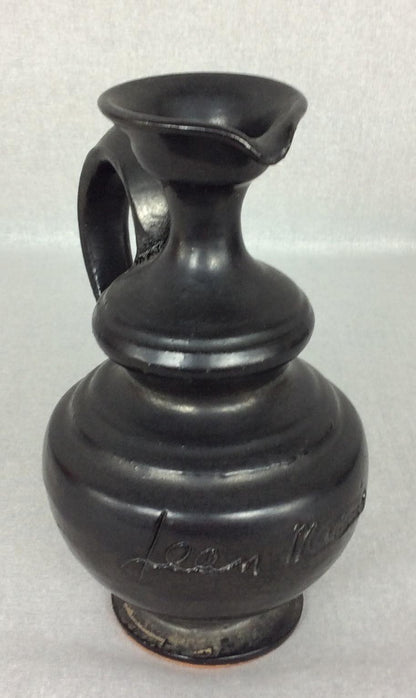 Jean Marais, Midcentury Black Matte Vase from Vallauris Studio — detail 8