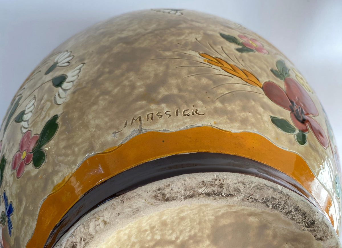 Antique Jerome Massier Planter Bowl, 11 Inch Diameter — detail 6