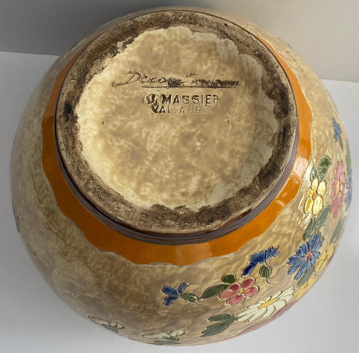 Antique Jerome Massier Planter Bowl, 11 Inch Diameter — detail 8