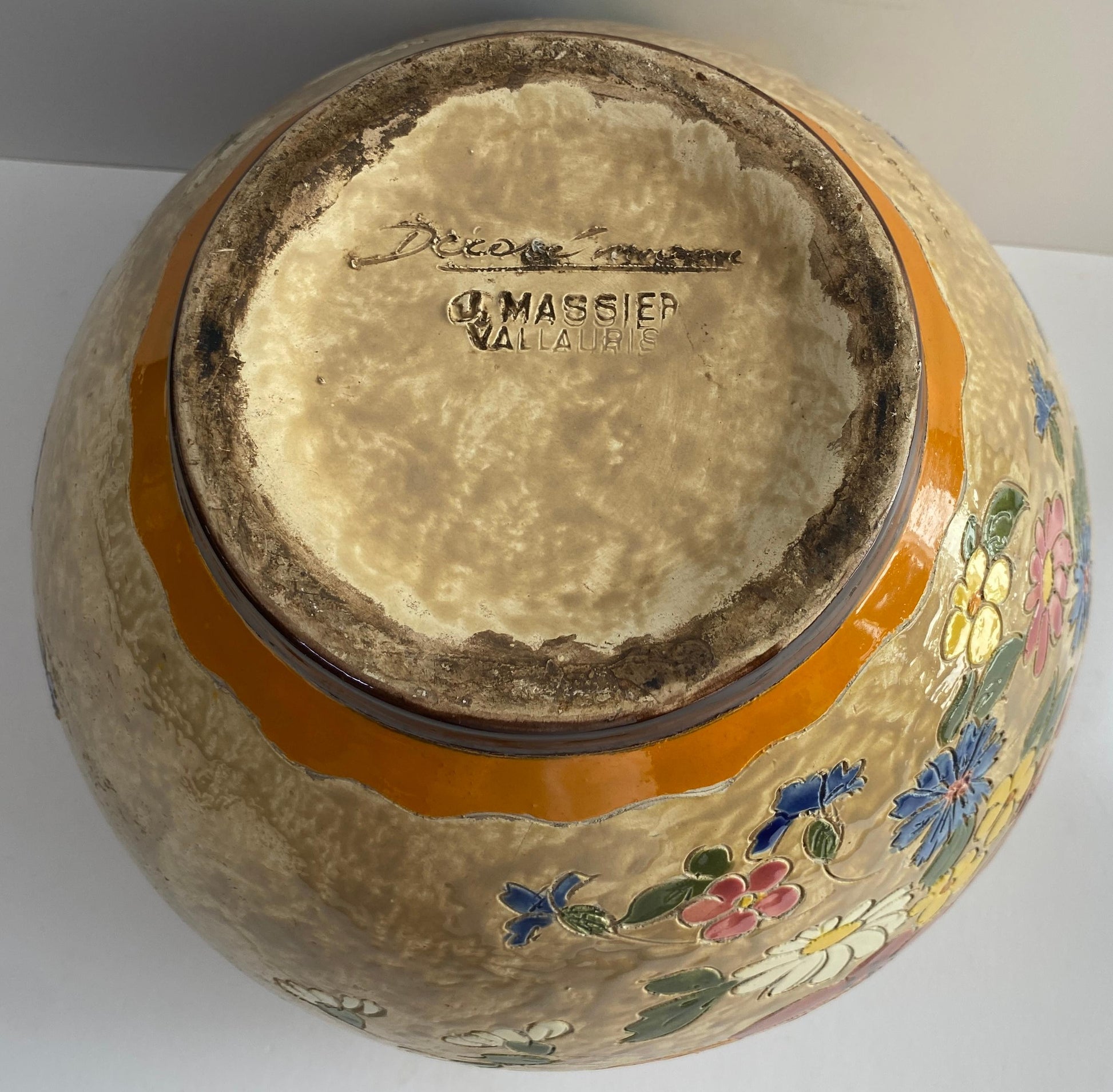 Antique Jerome Massier Planter Bowl, 11 Inch Diameter — detail 8