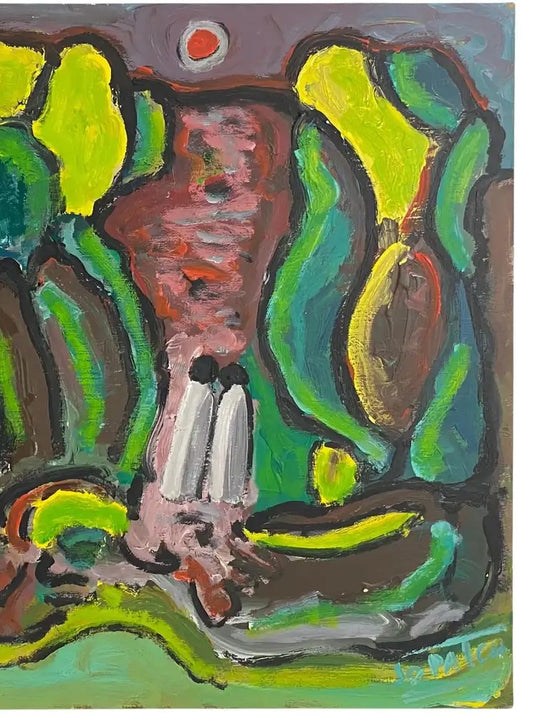 Jo Patch Oil on Board Painting — detail 2