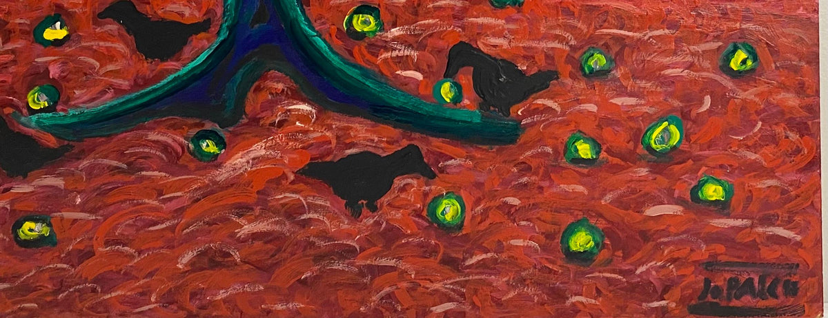 Jo Patch Oil on Board Painting — detail 2