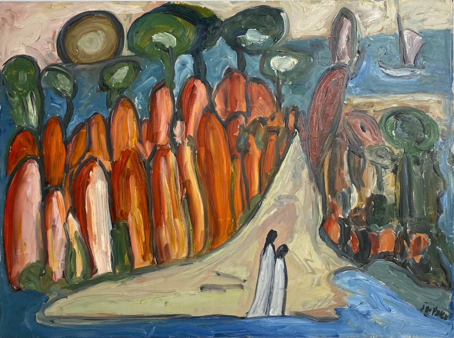 Jo Patch Oil on Board Painting — detail 2
