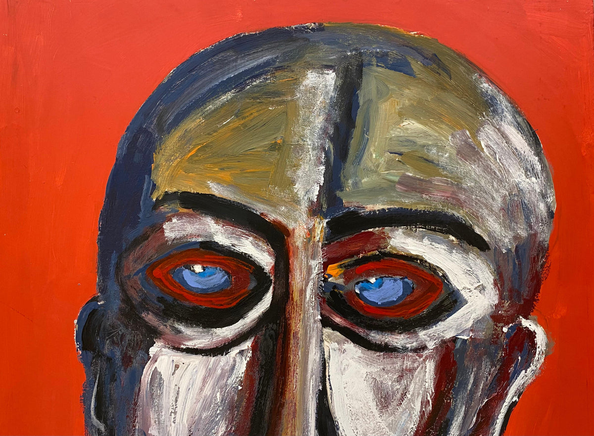 Jo Patch Oil on Board Painting Titled "l'Aveugle", The Blind — detail 4