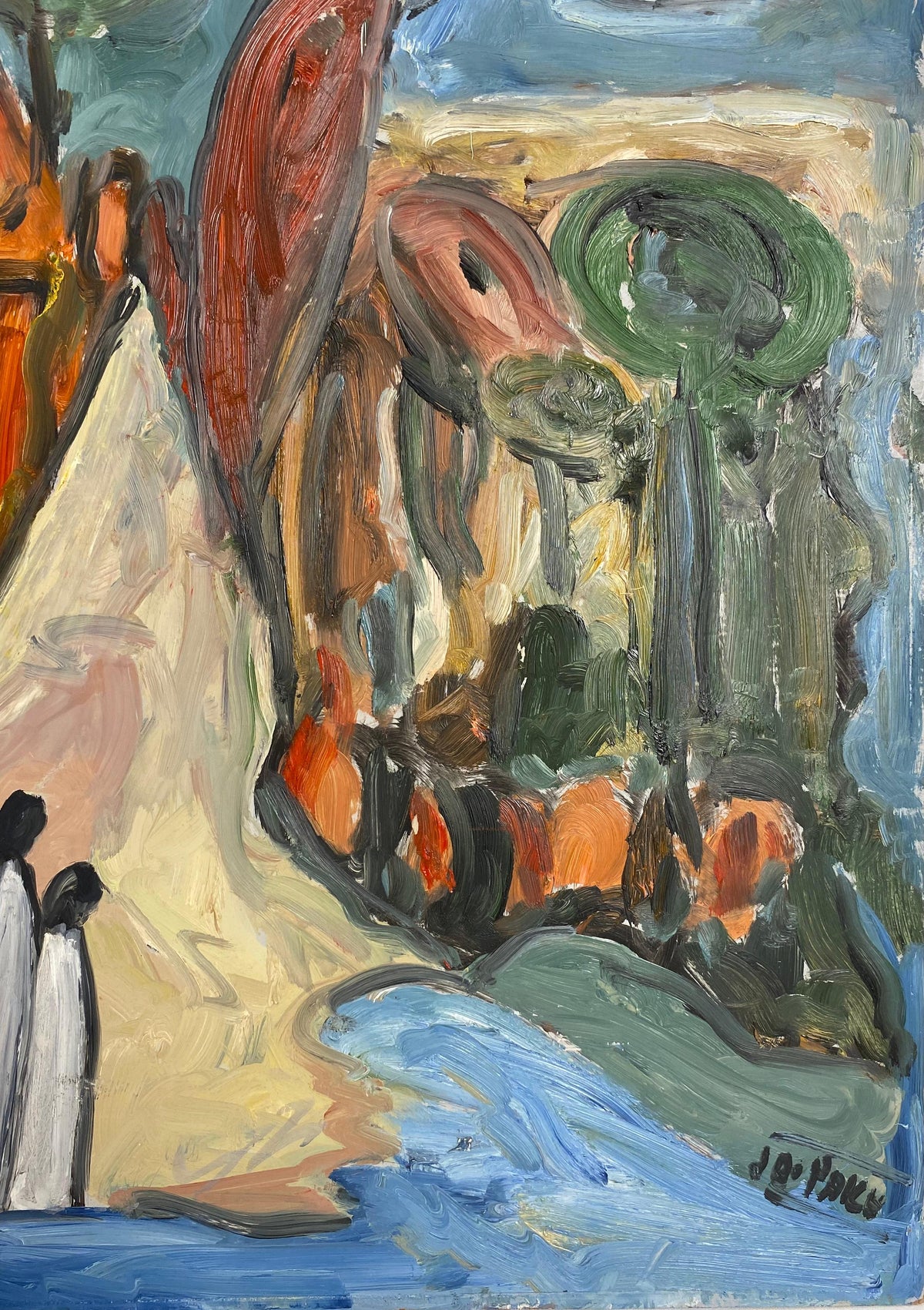 Jo Patch Oil on Board Painting — detail 3