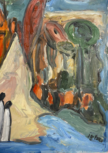 Jo Patch Oil on Board Painting — detail 3