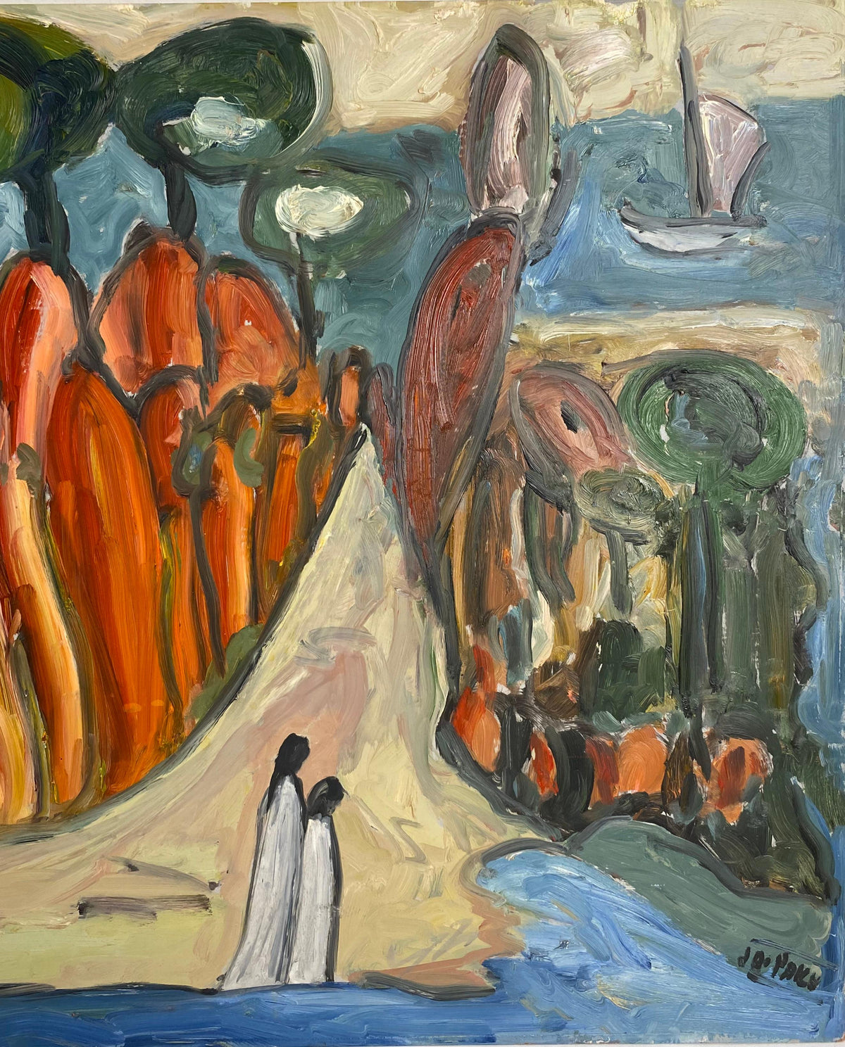 Jo Patch Oil on Board Painting — detail 5
