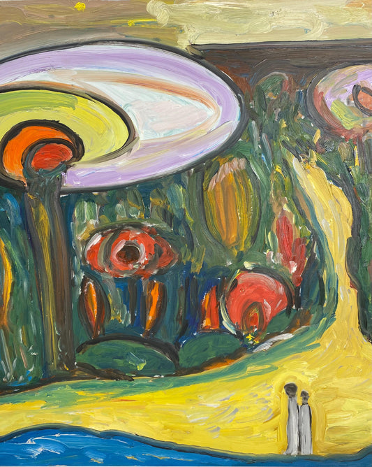 Jo Patch Oil on Board Painting — detail 2