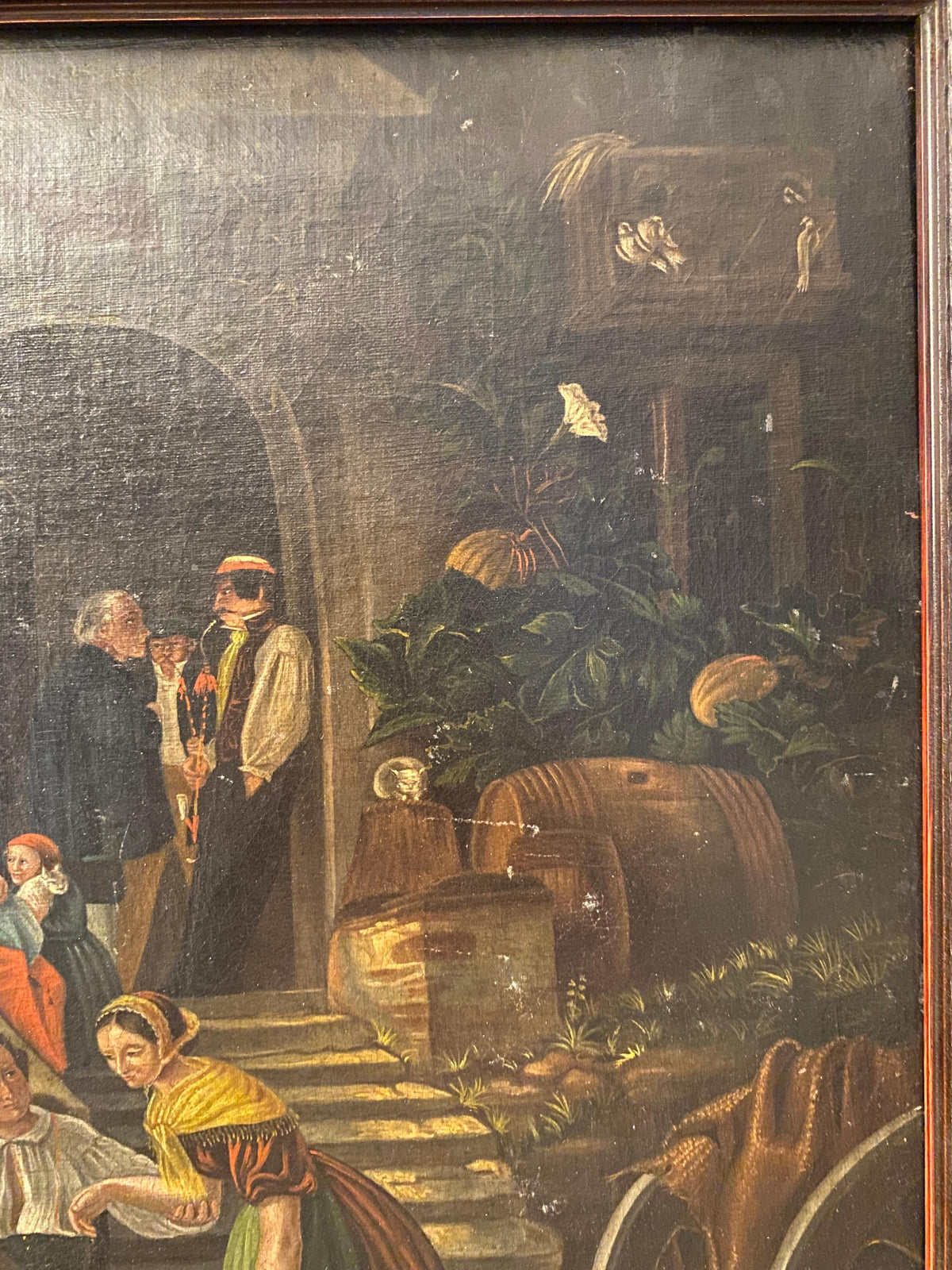 19th Century German Genre Painting Attrib. to Johann Sperl Village Scene — detail 2