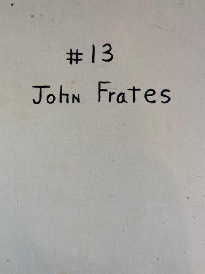 Large Abstract Expressionist Painting by John Frates, Florida, Blue Yellow Red — detail 3