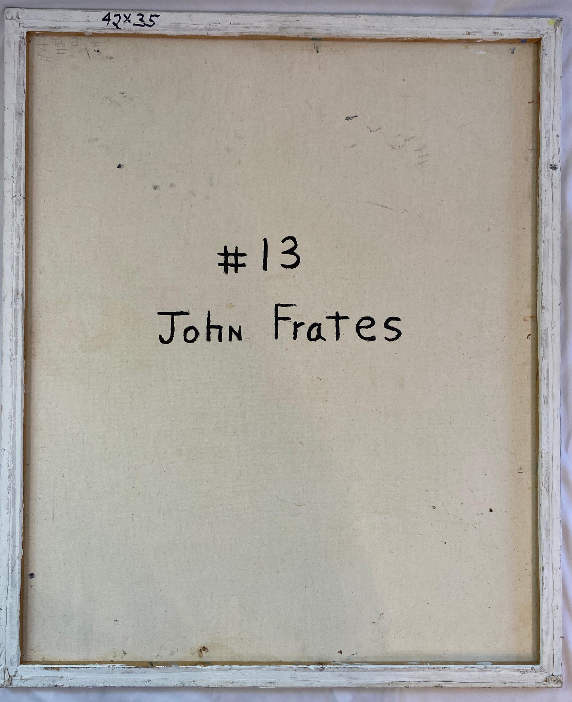 Large Abstract Expressionist Painting by John Frates, Florida, Blue Yellow Red — detail 6
