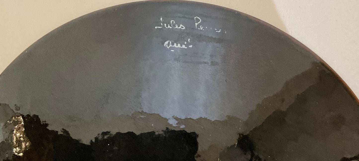 Decorative Enamel Charger, Plate or Vide Poche Signed Jules Perrin — detail 4