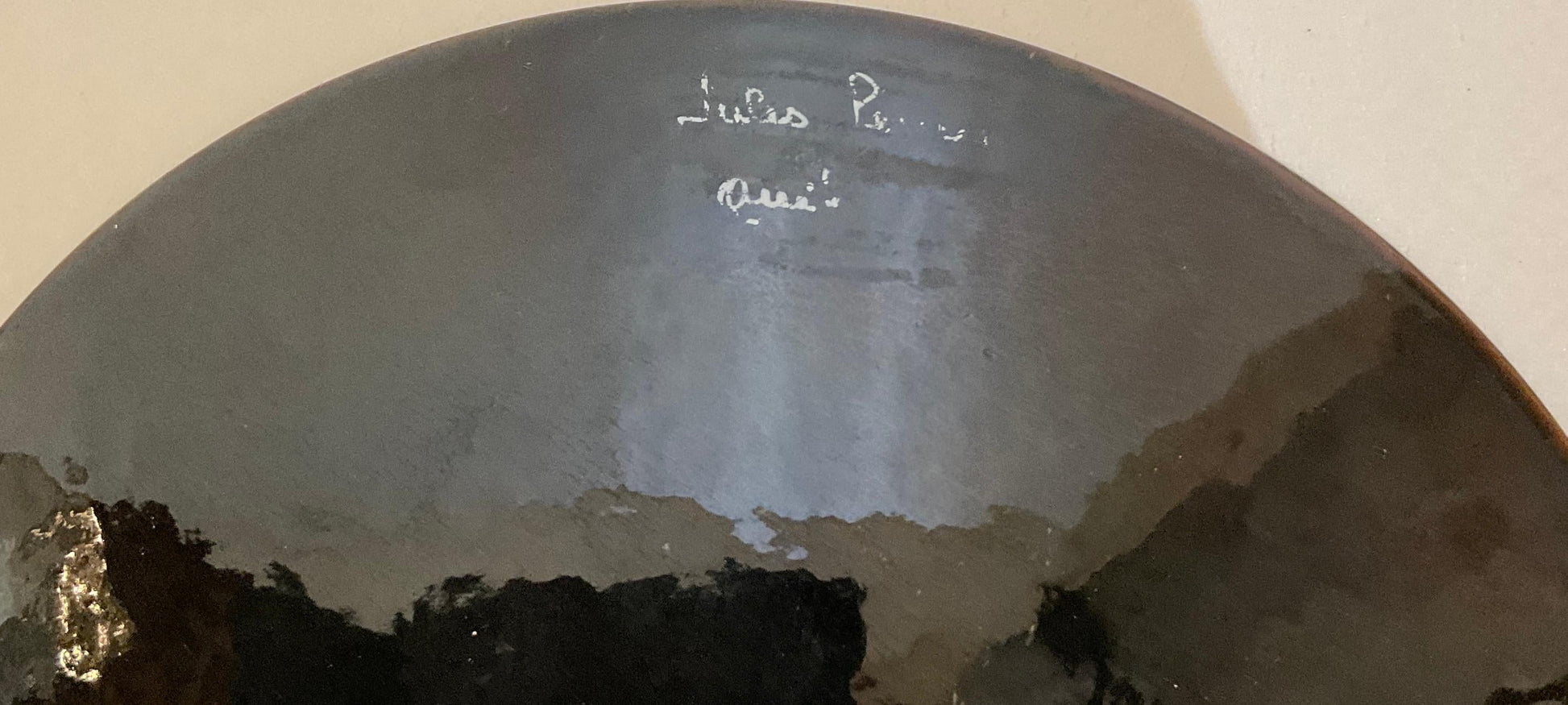 Decorative Enamel Charger, Plate or Vide Poche Signed Jules Perrin — detail 4