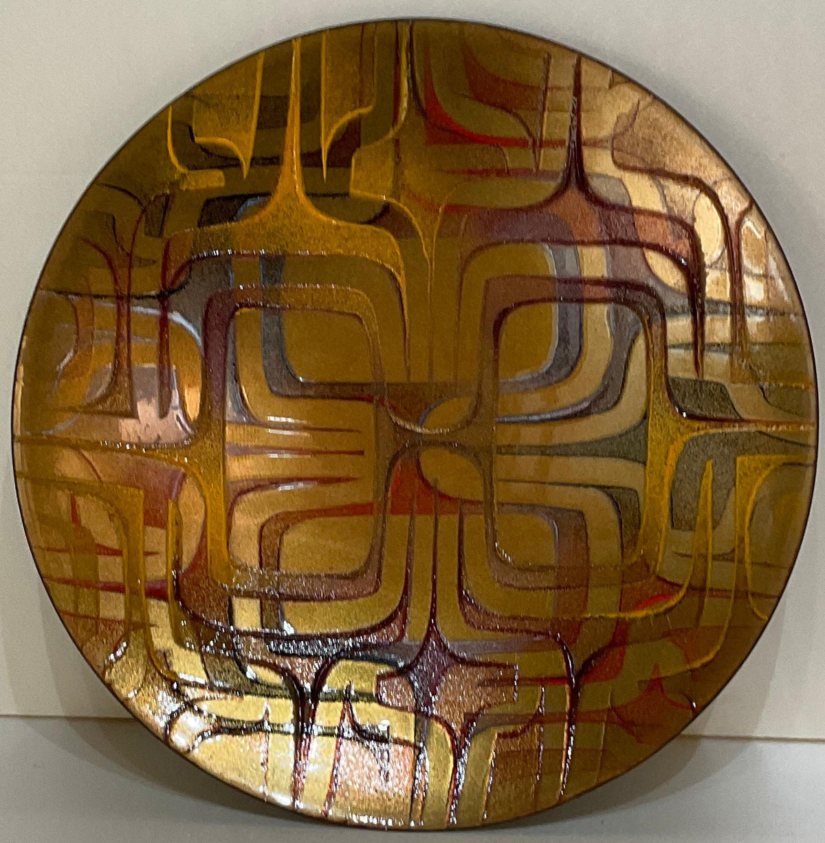 Decorative Enamel Charger, Plate or Vide Poche Signed Jules Perrin — detail 6
