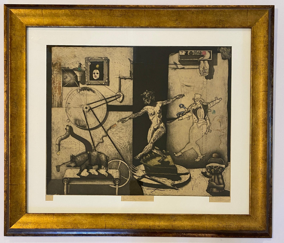 Original Signed Robert Conrad Detamore Intaglio Print “Just Play the Game” — detail 4