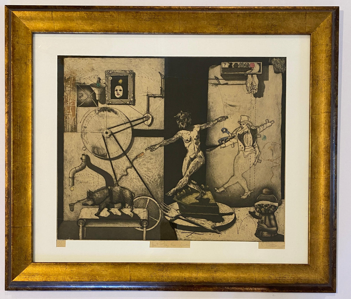 Original Signed Robert Conrad Detamore Intaglio Print “Just Play the Game” — detail 3