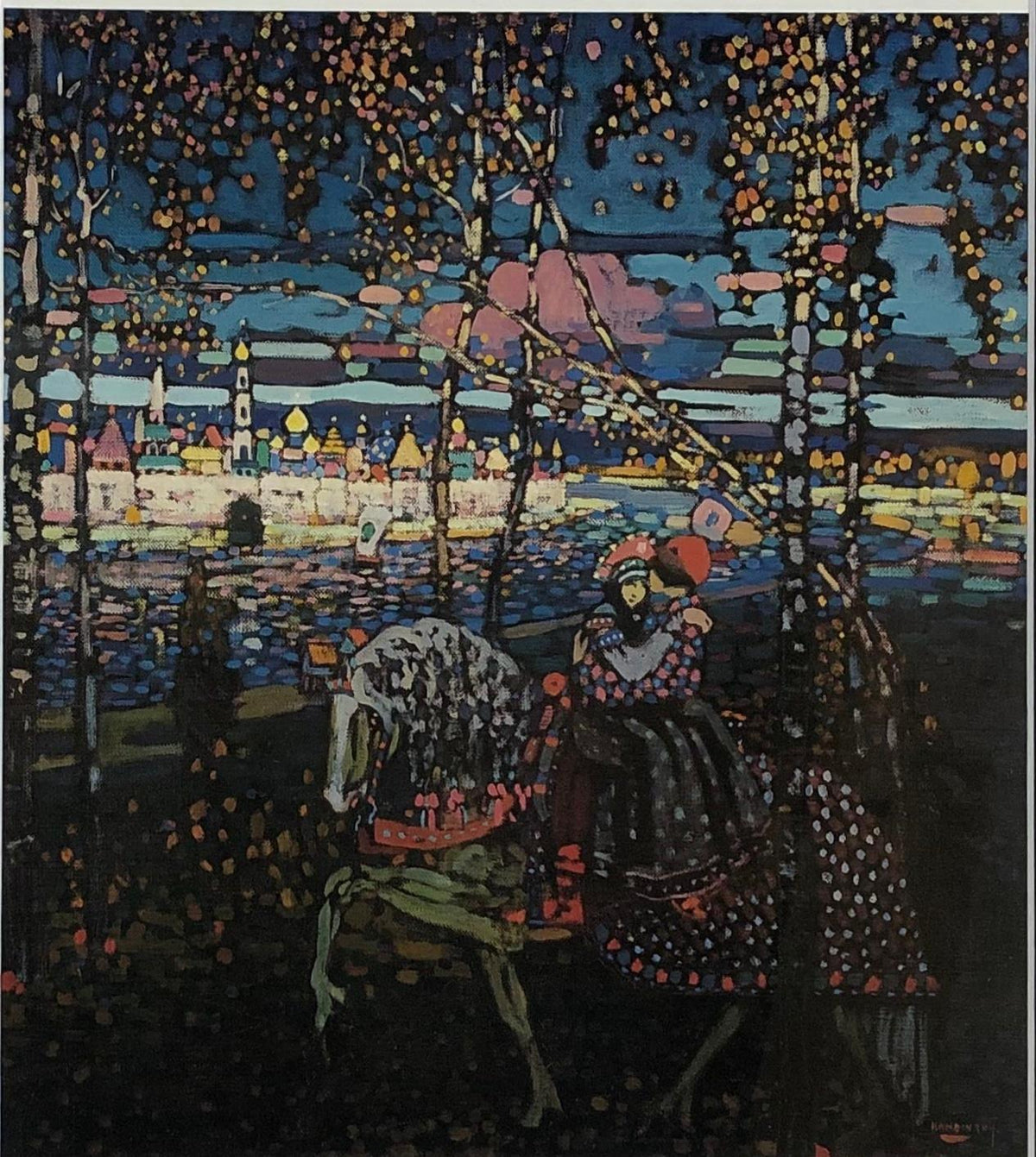 Wassily Kandinsky Silk Screen Print Titled Riding Couple — detail 5