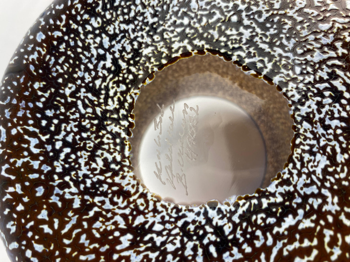 Kosta Boda Glass Vase or Planter Signed Bertil Vallien — detail 6
