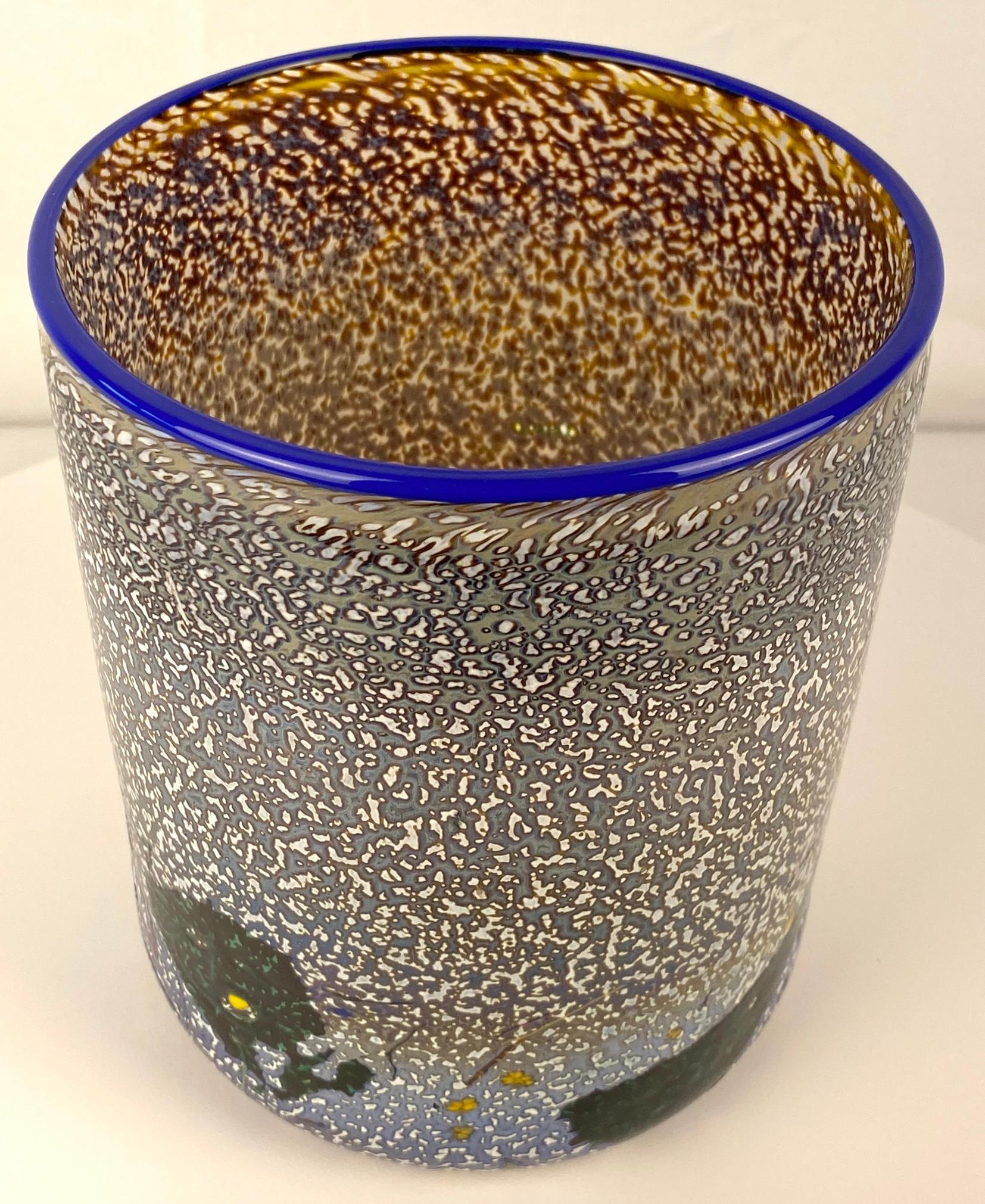 Kosta Boda Glass Vase or Planter Signed Bertil Vallien — detail 3
