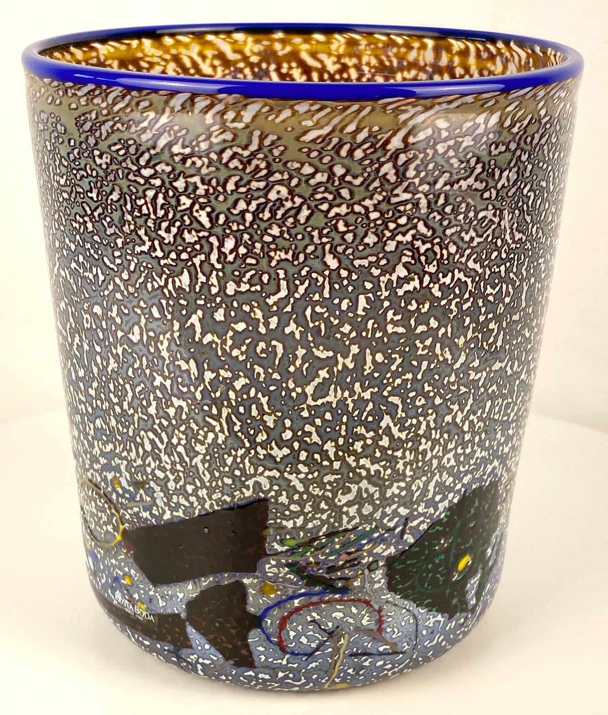 Kosta Boda Glass Vase or Planter Signed Bertil Vallien — detail 5