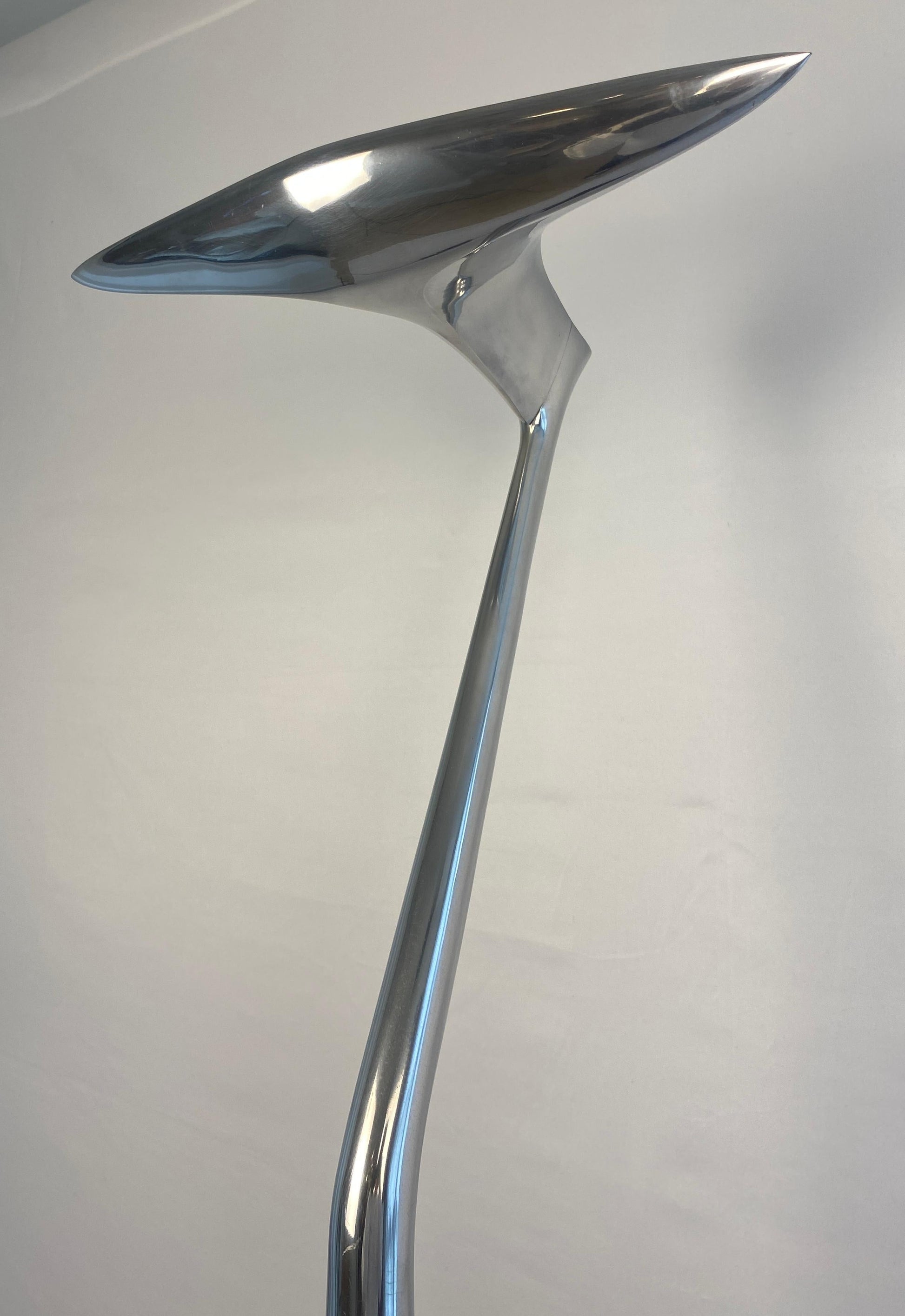 Modern French Polished Chrome Floor Lamp by LG, Paris France — detail 4