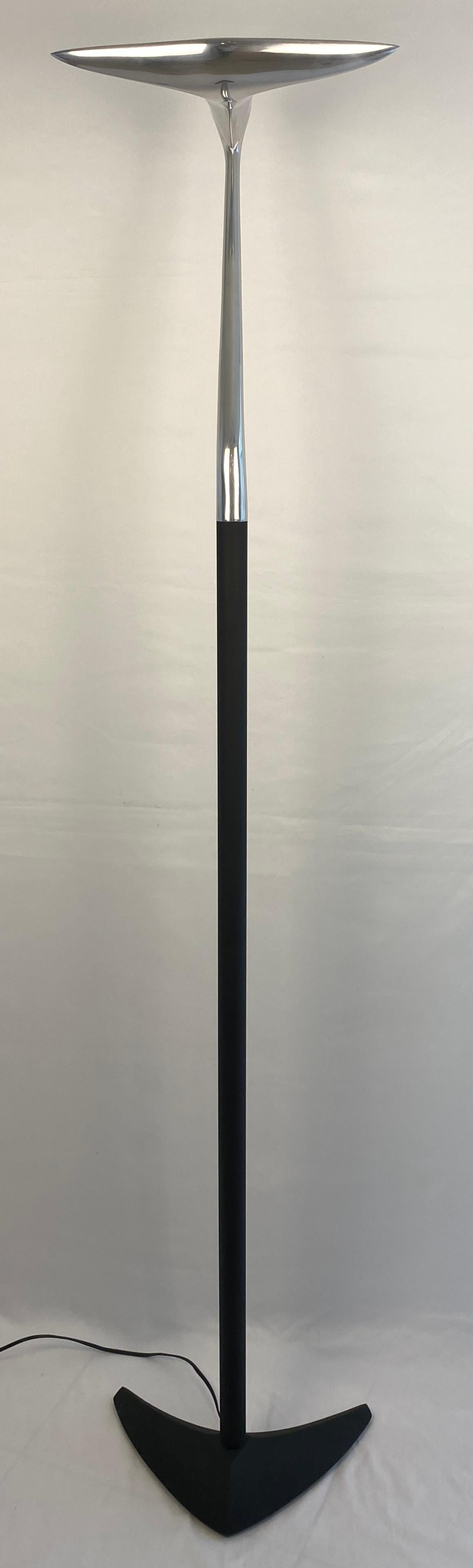 Modern French Polished Chrome Floor Lamp by LG, Paris France — detail 13