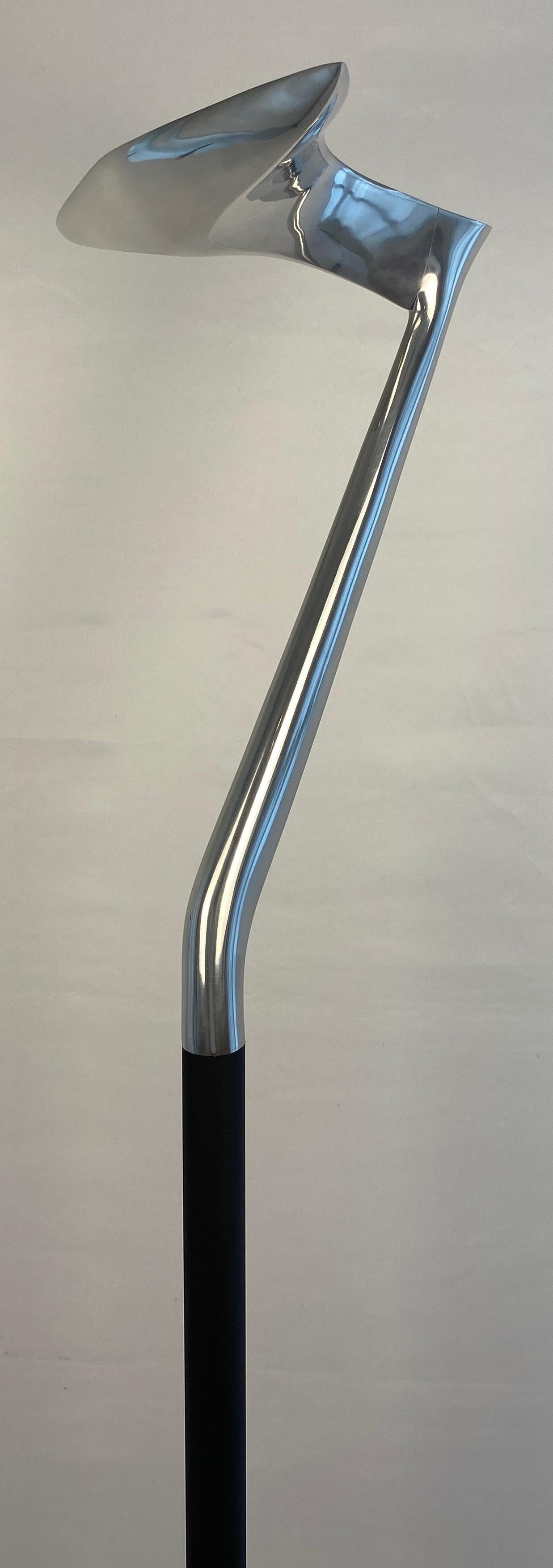 Modern French Polished Chrome Floor Lamp by LG, Paris France — detail 5